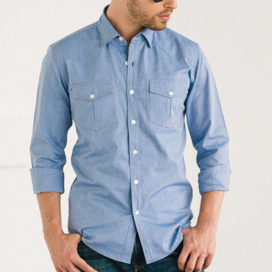 Maker Shirt – Classic Blue Cotton Oxford - Image 10