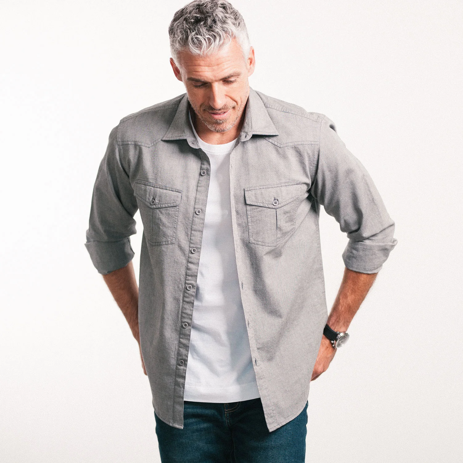 Maker Shirt – Flint Gray Cotton Oxford - Image 5