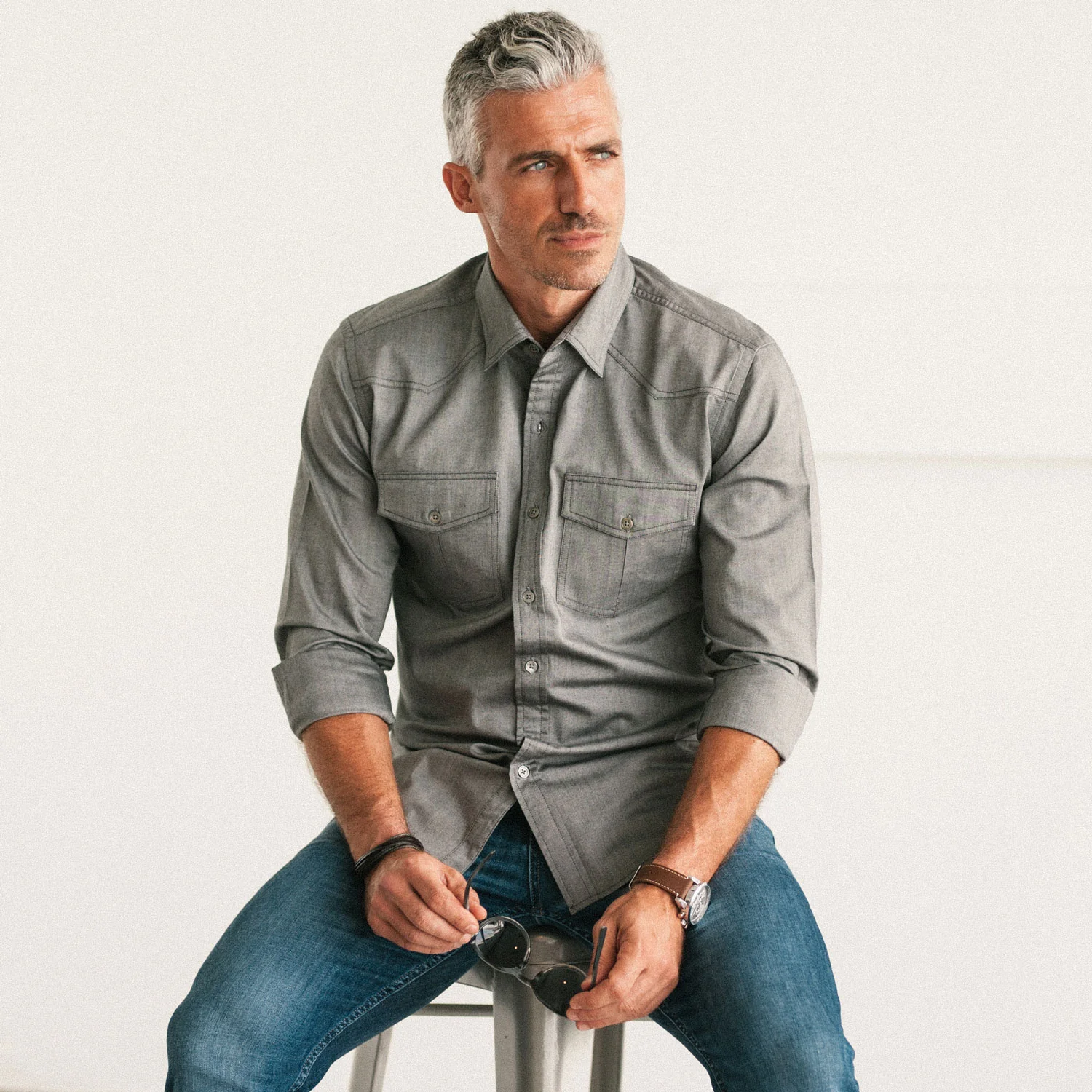 Maker Shirt – Flint Gray Cotton Oxford - Image 6