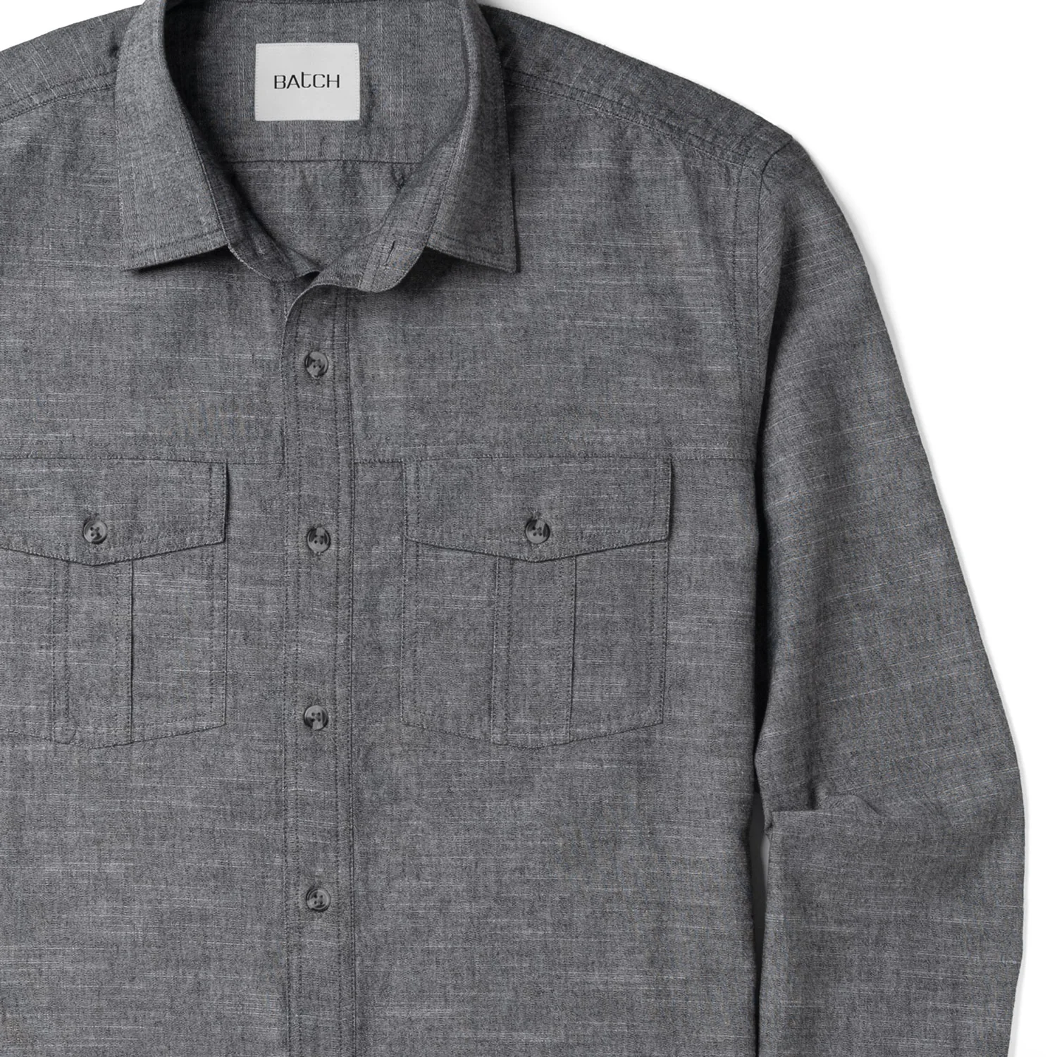 Primer Utility Shirt – Flint Gray Cotton Slub Chambray - Image 3