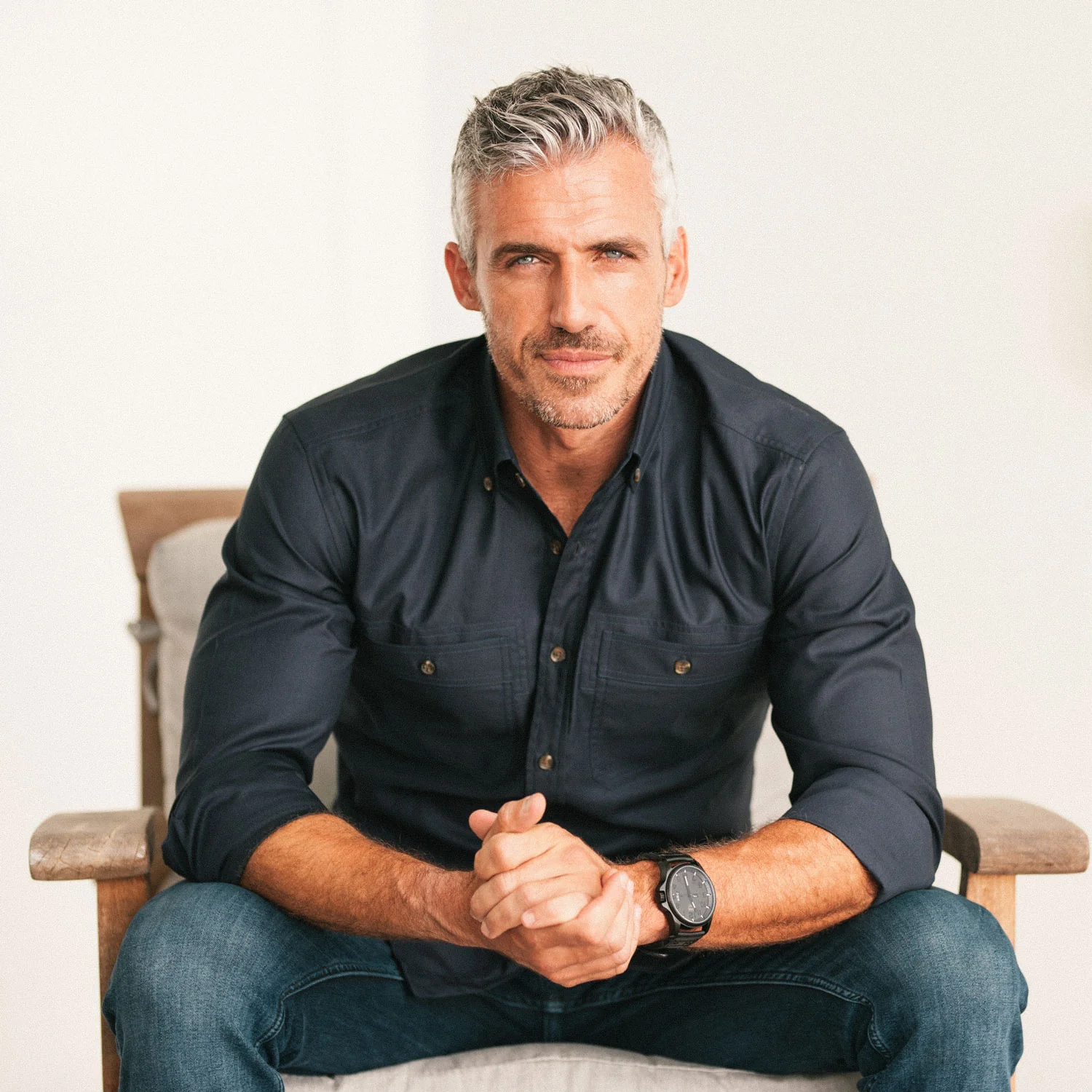 Rogue Utility Shirt – Dark Navy Cotton Twill - Image 4