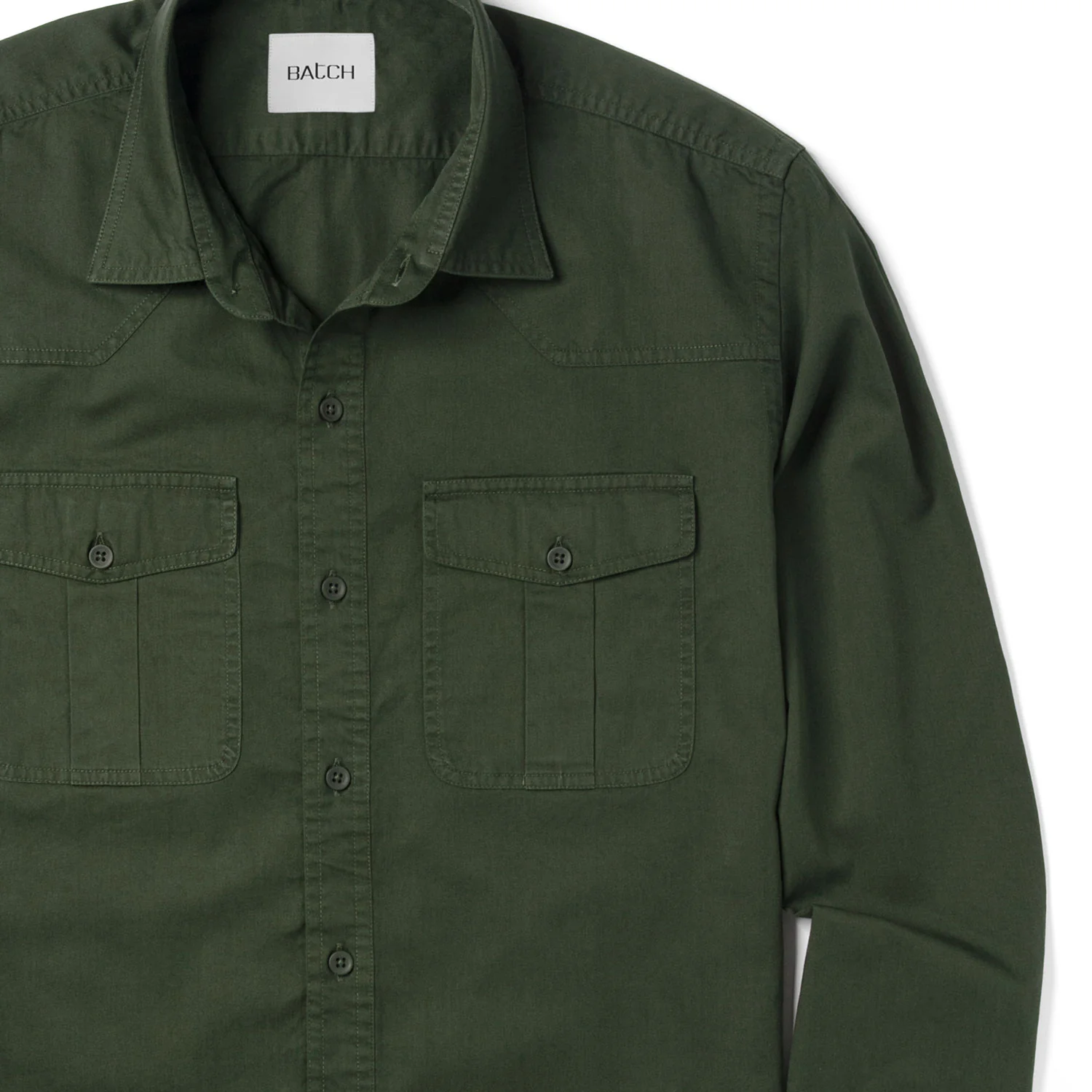 Fabricator Utility Shirt – Olive Green Cotton Twill - Image 3