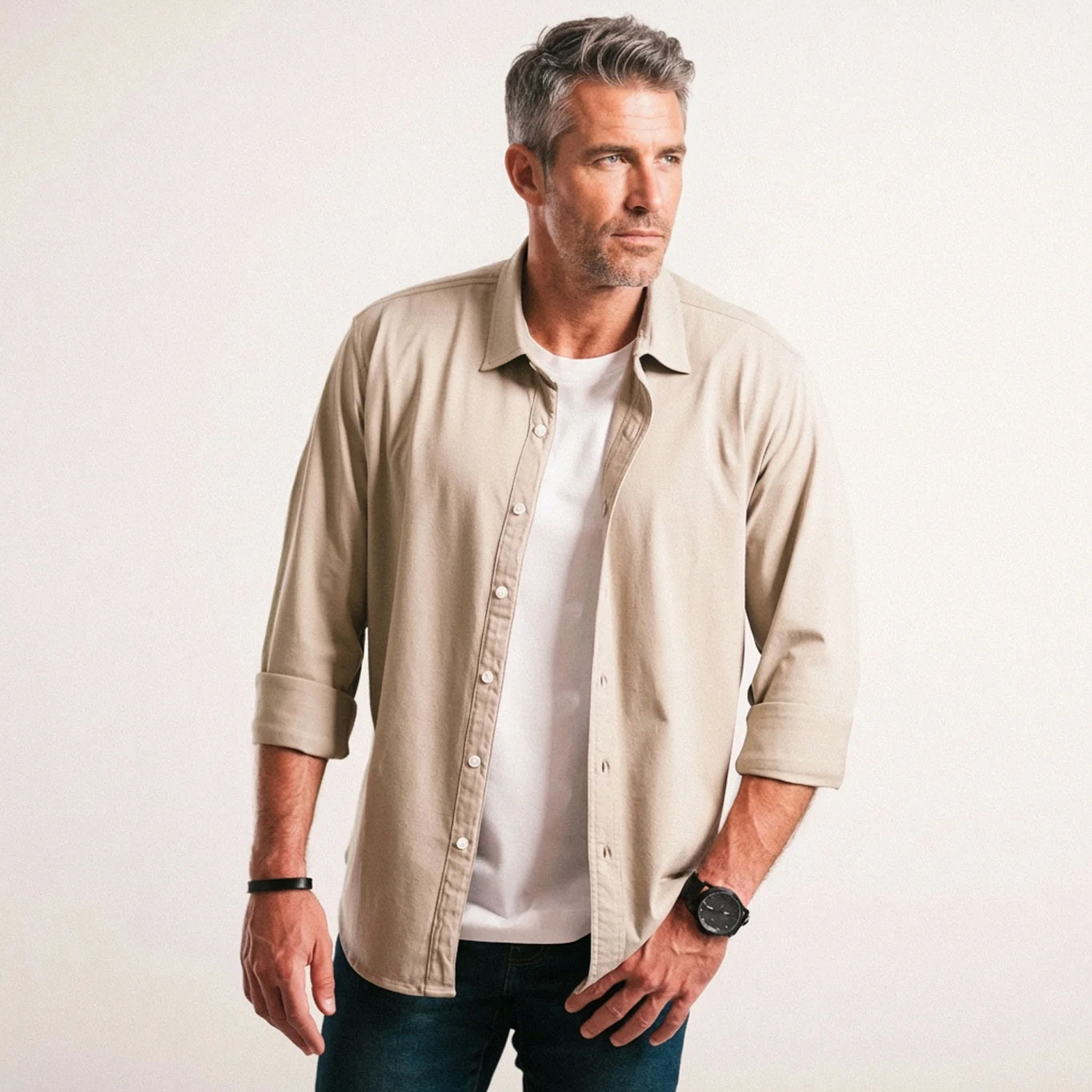 T-Shirt Shirt - Desert Sand Cotton Jersey - Image 4