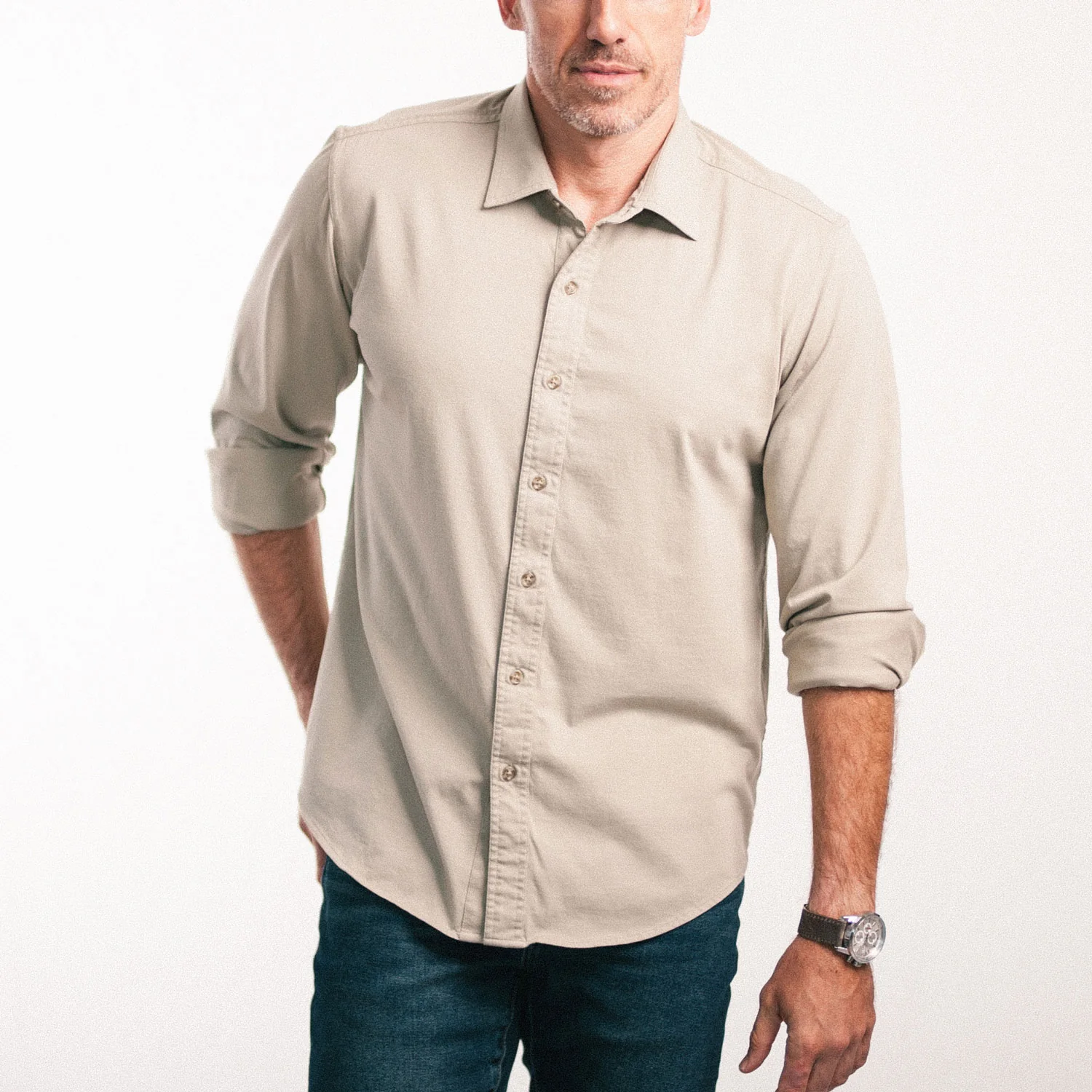 T-Shirt Shirt - Desert Sand Cotton Jersey - Image 6